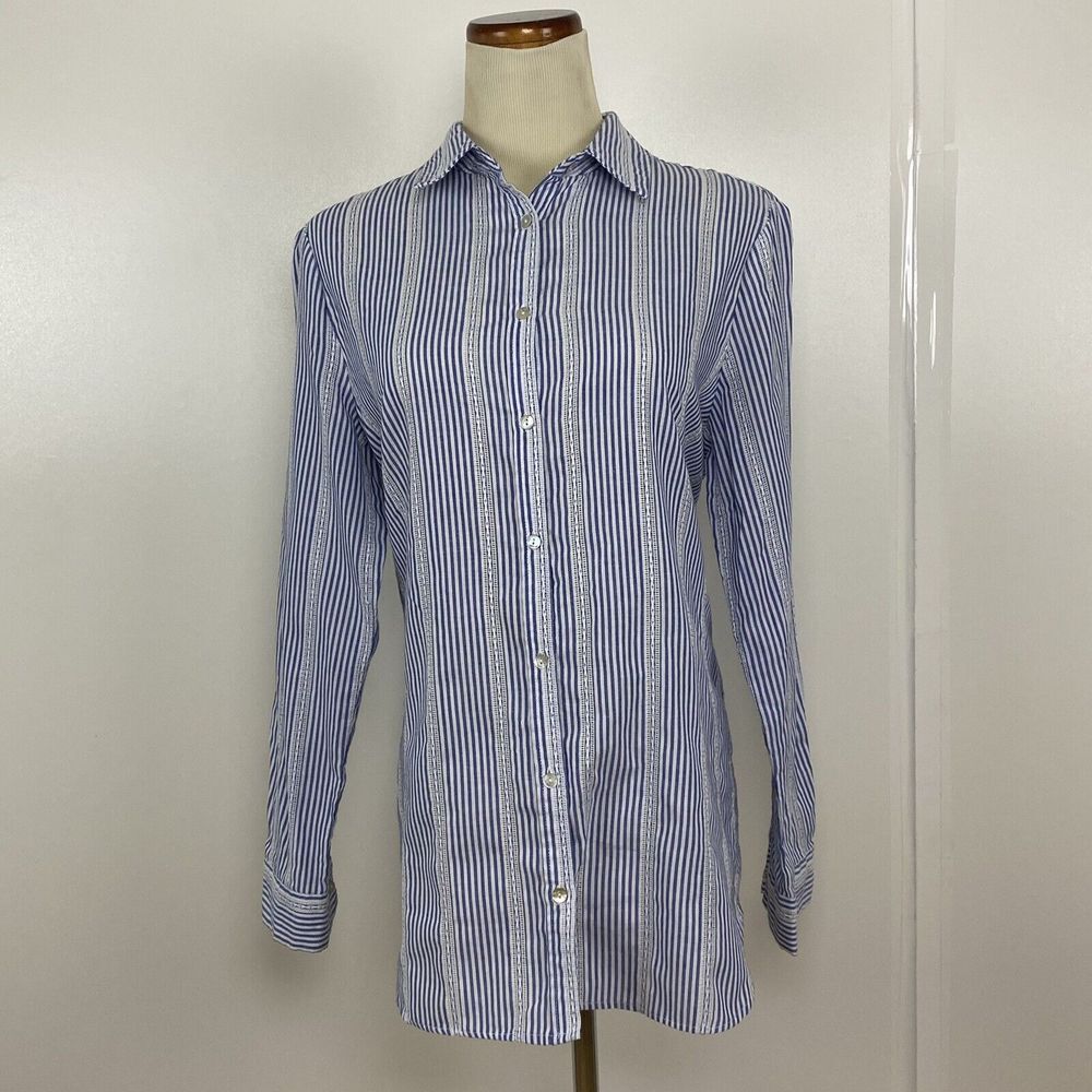 Jane & Delancy Womens Striped‎ Button Front Shirt Size Small